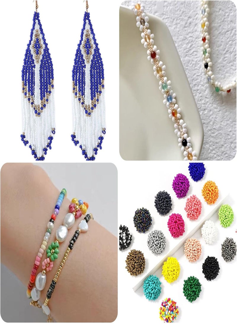 GGOOT Bulk Bag Beads About 980, 2mm, 12/0 Glass Craft Beads, Spacer Beads, Earrings, Bracelets, Pendants, Waist Jewelry, DIY Handmade 2mm Seed Beads (Beige Color)  - Image 3