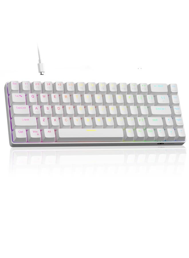 MageGee 60% Rapid Trigger Magnetic Switch Keyboard, Wired 68 Keys Hot Swappable Custom RGB Backlit Gaming Keyboard for Win/PC/MAC, White - Image 1