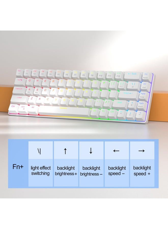 MageGee 60% Rapid Trigger Magnetic Switch Keyboard, Wired 68 Keys Hot Swappable Custom RGB Backlit Gaming Keyboard for Win/PC/MAC, White - Image 4
