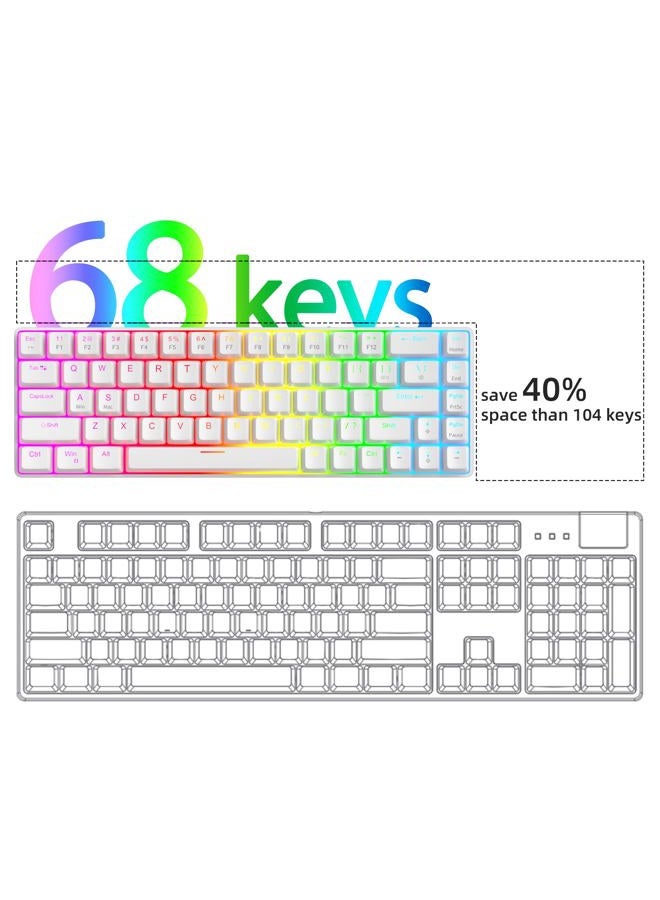 MageGee 60% Rapid Trigger Magnetic Switch Keyboard, Wired 68 Keys Hot Swappable Custom RGB Backlit Gaming Keyboard for Win/PC/MAC, White - Image 5