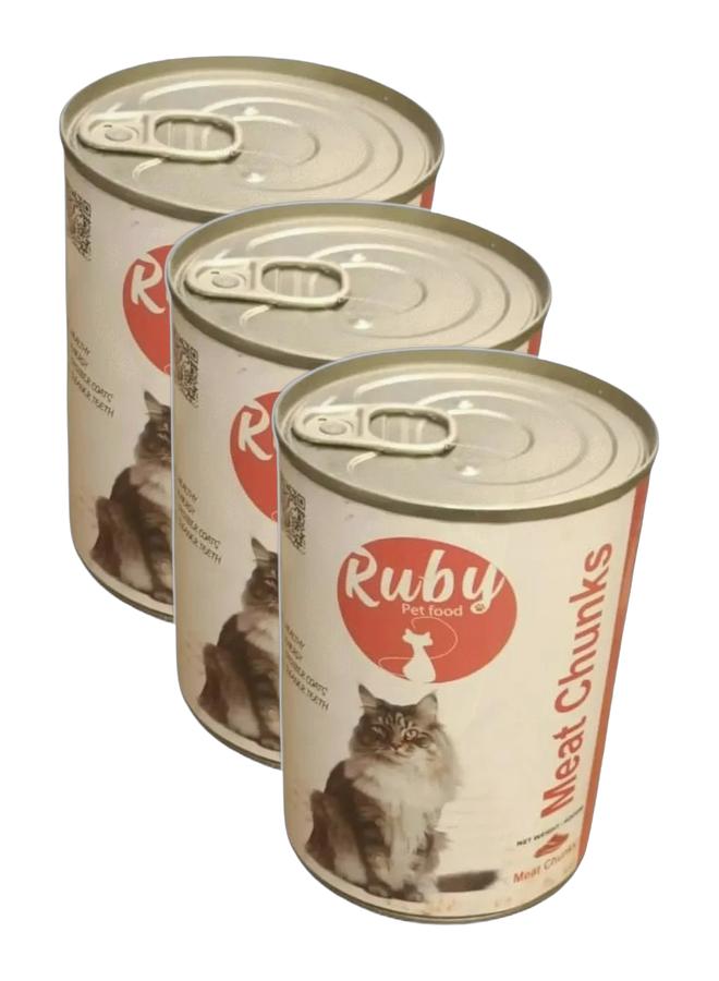 Ruby With Meat chunk cat wet food 400g Bundle 3 cans - Image 1