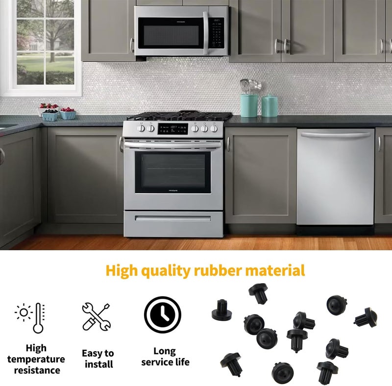 Allstare 5304475129 AP4499988 Grate Rubber Feet for Frigidaire Gas Stove Top Range Grate Foot Rubber Pads Frigidaire Stove Parts Rubber Grate Bumpers Stove Replacement Cooktop Grate Foot 12 Pack Light durable upgraded substance - Image 5