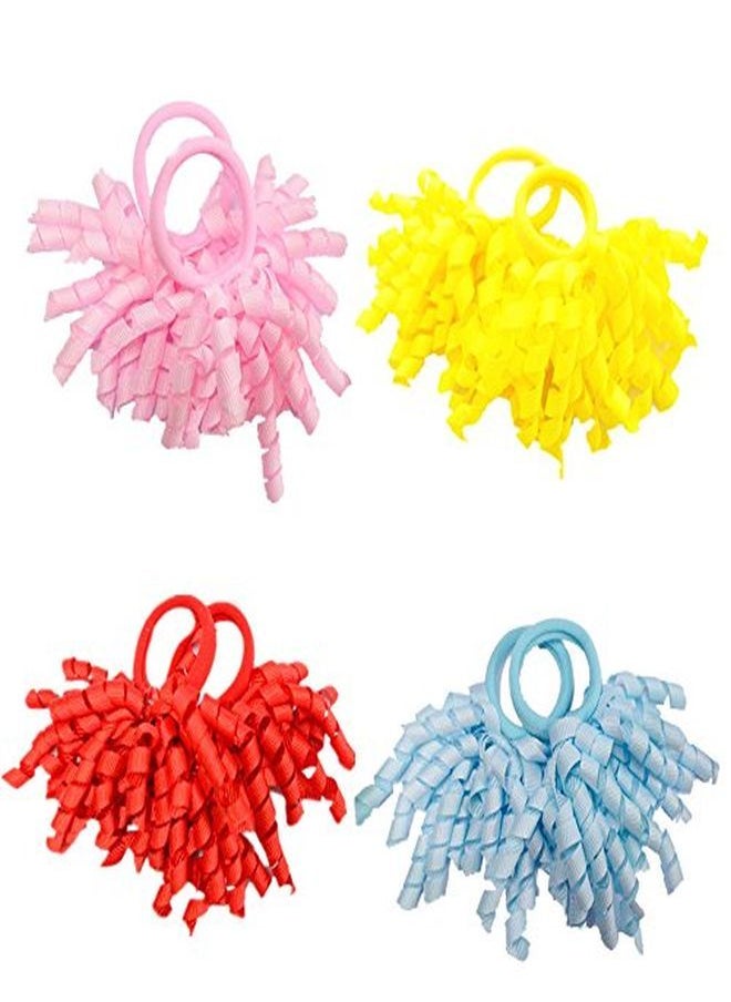 PIDOUDOU - Pack Of 18 Boutique Girls' Solid Curly Korker Bow Hair Ties - Image 1