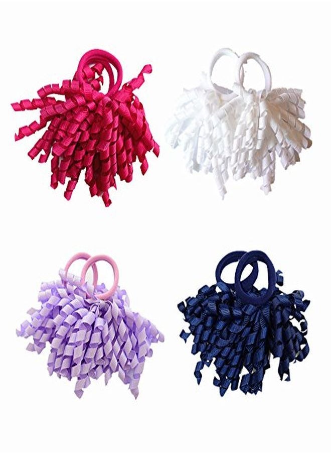 PIDOUDOU - Pack Of 18 Boutique Girls' Solid Curly Korker Bow Hair Ties - Image 1