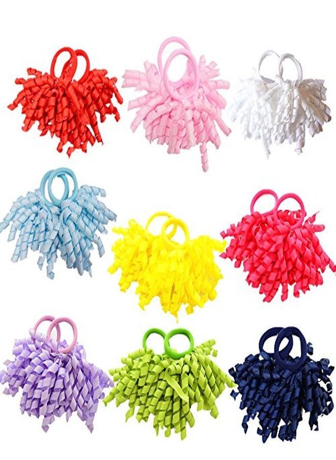 PIDOUDOU - Pack Of 18 Boutique Girls' Solid Curly Korker Bow Hair Ties - Image 1