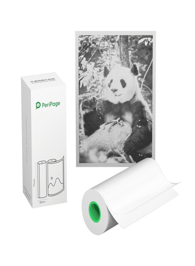 PeriPeri PeriPage 77x30mm (3inch) Translucent Photo Sticker Thermal Paper, 1 Roll in Box For A3X, A9, A9s, A9Pro, A9MAX, A9s MAX, A40 and Other 3inch Thermal Printers. (5yr Translucent Sticky) - Image 1