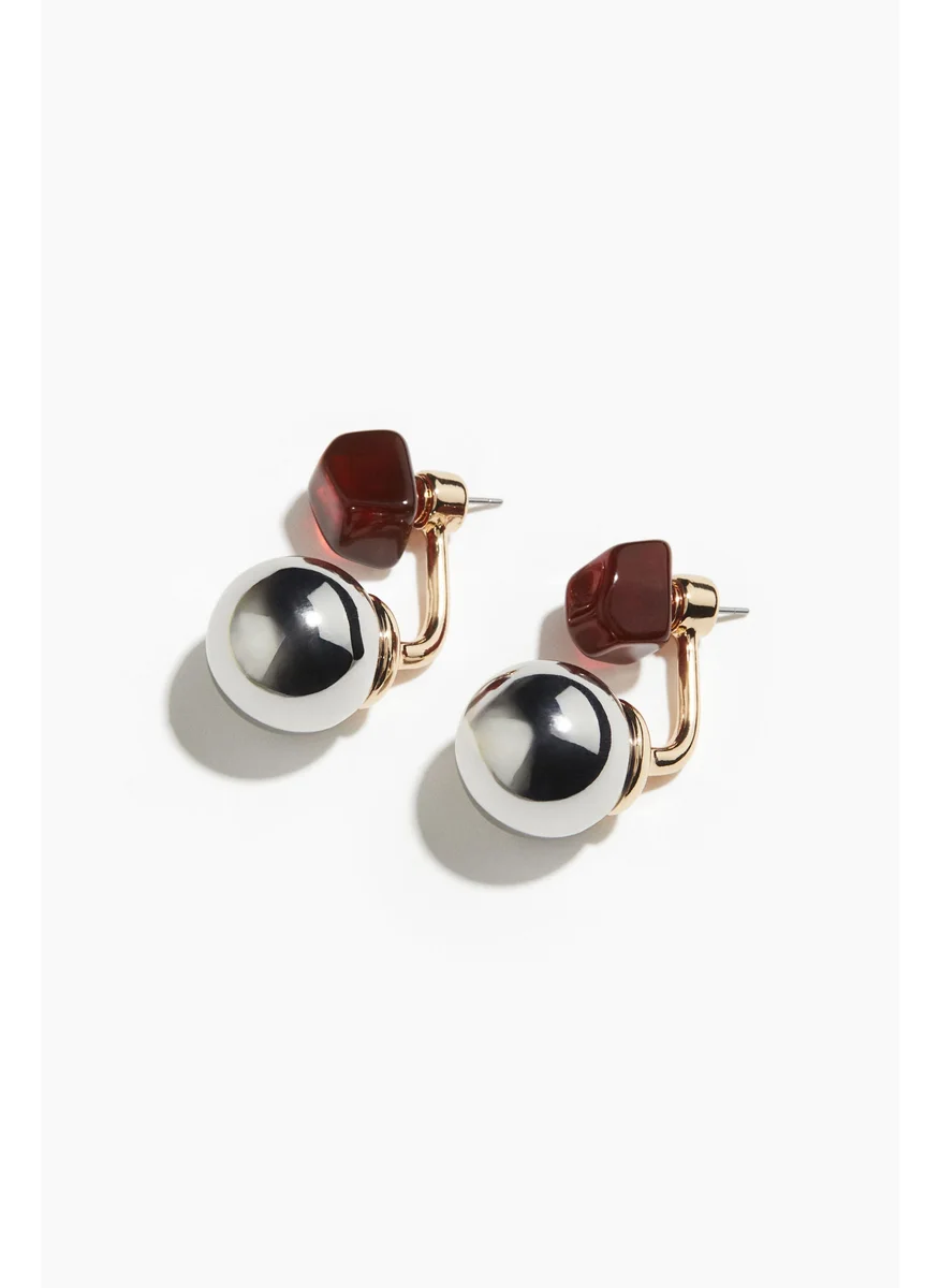 اتش اند ام Sphere-Detail Front And Back Earrings