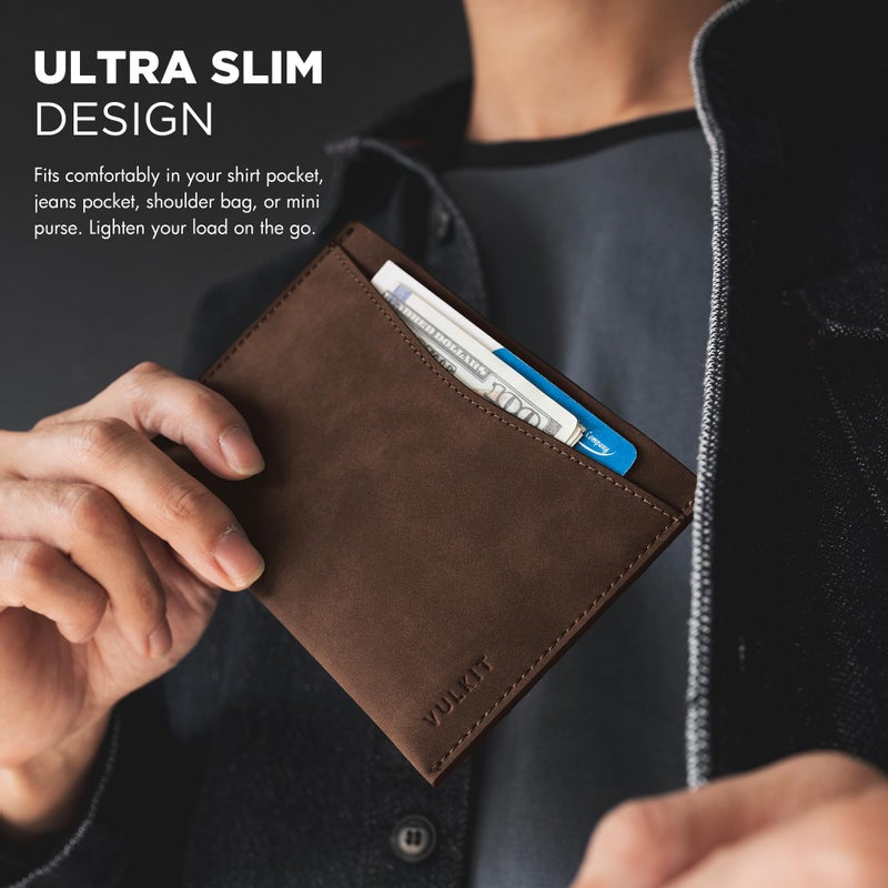 VULKIT Passport Cover Ultra Slim Design Leather Passport Sleeve RFID Blocking with 2 Card Slots, Anti-Theft Travel Essentials - Image 5