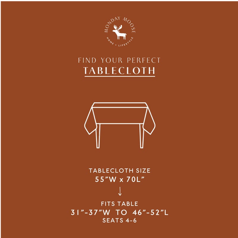 MONDAY MOOSE Ruffle Farmhouse Rustic Rectangle Natural Stonewashed Cotton Tablecloth for Kitchen, Dining Room, Restaurant (55x70 inch, Cinnamon) - Image 3