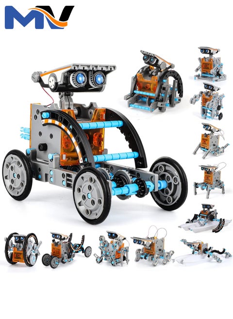 Solar Robot Kit, 12-in-1 STEM Robot Science Kit Toys for Kids Aged 8-16, Educational DIY Assembly Creation Set with Solar Powered Motorised Engine, Science Experiment Set for Students Teens