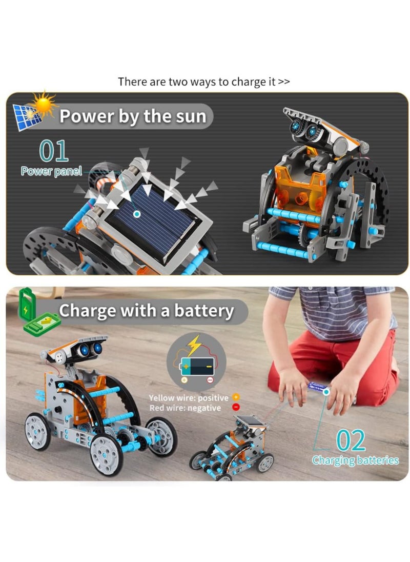 MAGIC VAULT - Solar Robot Kit, 12-in-1 STEM Robot Science Kit Toys for Kids Aged 8-16, Educational DIY Assembly Creation Set with Solar Powered Motorised Engine, Science Experiment Set for Students Teens - Image 1