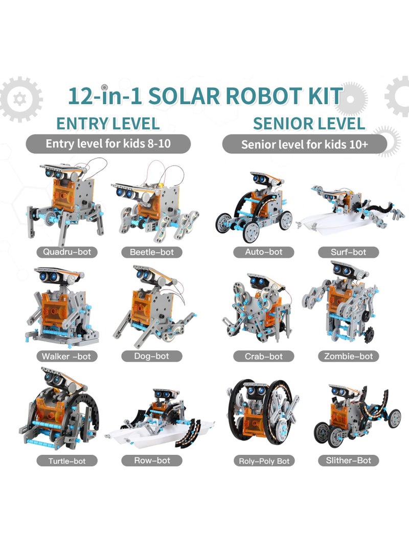 MAGIC VAULT - Solar Robot Kit, 12-in-1 STEM Robot Science Kit Toys for Kids Aged 8-16, Educational DIY Assembly Creation Set with Solar Powered Motorised Engine, Science Experiment Set for Students Teens - Image 1