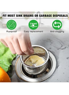 Bukela Sink Strainer, 304 Stainless Steel Kitchen Sink Strainer, Anti-Clogging Drain Filter Strainer, Kitchen Sink Drain Strainer and 1.6 Inch Deep Kitchen Sink Strainer (2 Pack)  - Image 3