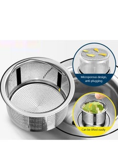 Bukela Sink Strainer, 304 Stainless Steel Kitchen Sink Strainer, Anti-Clogging Drain Filter Strainer, Kitchen Sink Drain Strainer and 1.6 Inch Deep Kitchen Sink Strainer (2 Pack)  - Image 5