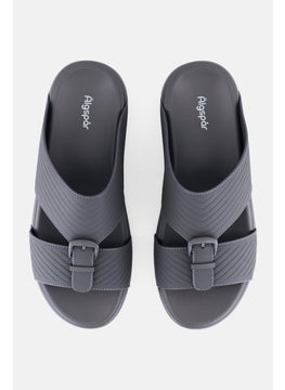 Algspar Men 2 Strap Slip On Arabic Sandals, Dark Grey  - Image 3