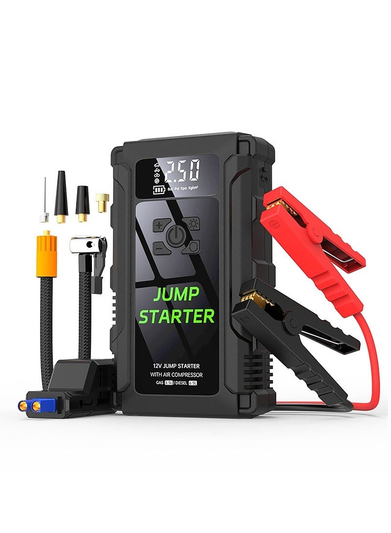 Car Starter Multifunctional , Equipped with Emergency Fast Charging, with Car Air Compressor, and Built-in Powerful LED Lighting - Image 1