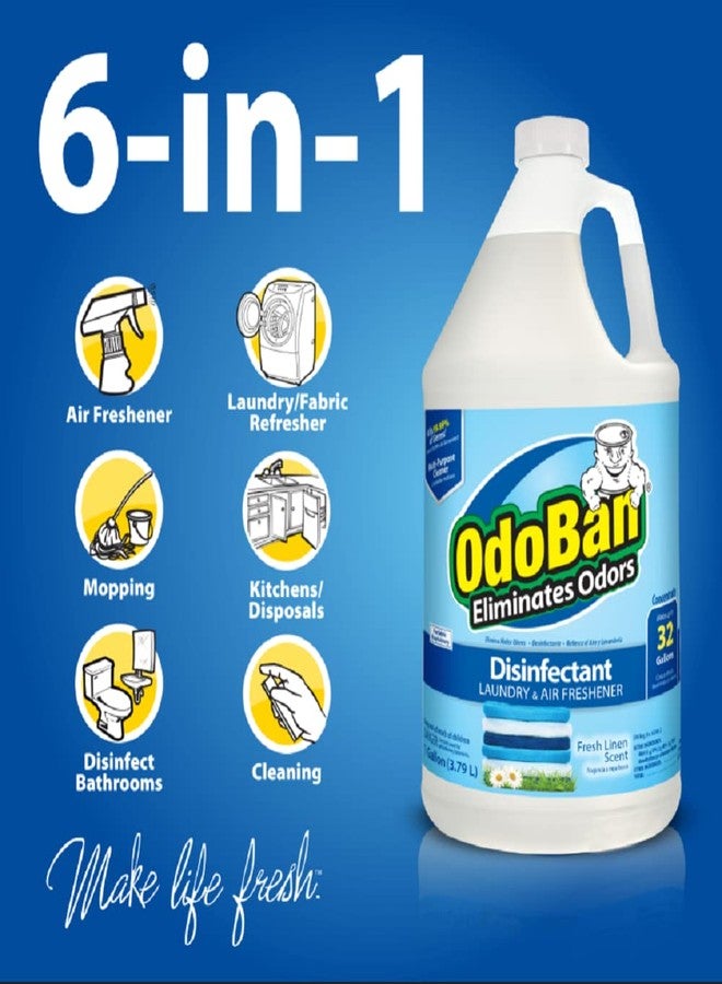 OdoBan Disinfectant Concentrate and Odor Eliminator, 1 Gallon, Fresh Linen Scent - Image 3