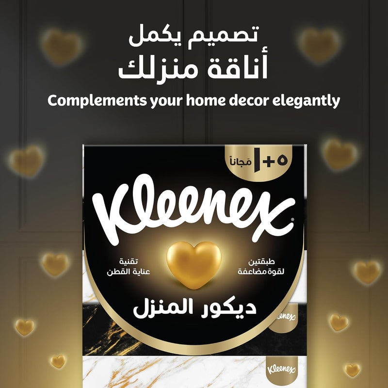 Kleenex, Décor Facial Tissue Boxes, Pack of 5+1 Free Boxes x 70 Sheets, Arabian Tissue Box for Home Décor, Cotton Soft Tissue Paper for Face & Gentle Care, 2-Ply Dependable Strength - Image 2