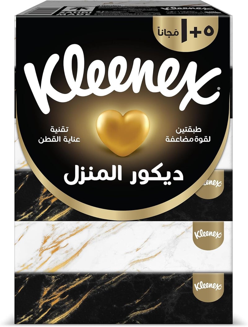 Kleenex, Décor Facial Tissue Boxes, Pack of 5+1 Free Boxes x 70 Sheets, Arabian Tissue Box for Home Décor, Cotton Soft Tissue Paper for Face & Gentle Care, 2-Ply Dependable Strength - Image 1