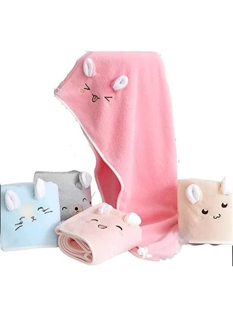 Hair Drying Turban, Quick Dry Microfiber Hair Towel for Wet & Curly Hair, Fun Design