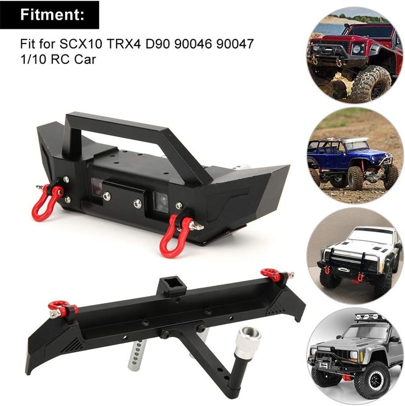 راحة مصد سيارة تحكم عن بعد، قطع غيار معدنية أمامية وخلفية لسيارة SCX10 TRX4 D90 بمقياس 1/10، ملحقات نموذج السيارة - Image 5