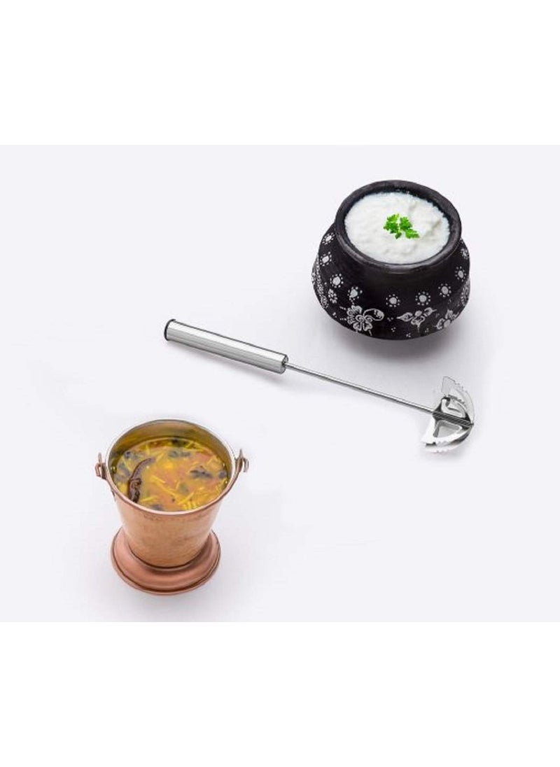 Yogilabel - Yogilabel Stainless Steel Spring Mixi Egg Lassi Butter Milk Maker Mixer Hand Hand Push Blender for Home Tool for Egg Beater Kitchen Utensils for Blending Whisking Beating Stirring Silver - Image 1