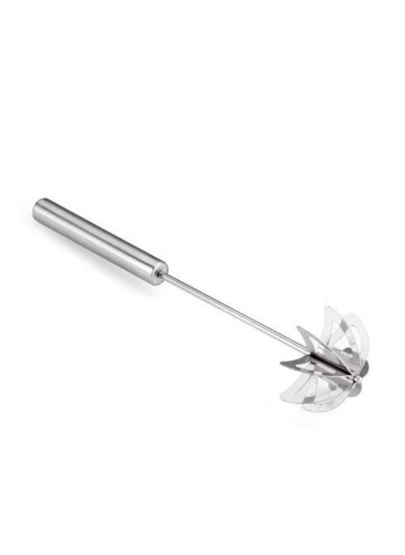 Yogilabel - Yogilabel Stainless Steel Spring Mixi Egg Lassi Butter Milk Maker Mixer Hand Hand Push Blender for Home Tool for Egg Beater Kitchen Utensils for Blending Whisking Beating Stirring Silver - Image 1