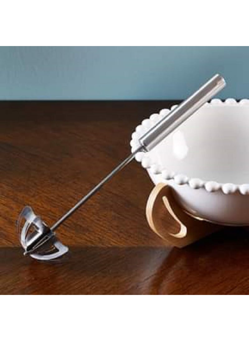 Yogilabel - Yogilabel Stainless Steel Spring Mixi Egg Lassi Butter Milk Maker Mixer Hand Hand Push Blender for Home Tool for Egg Beater Kitchen Utensils for Blending Whisking Beating Stirring Silver - Image 1