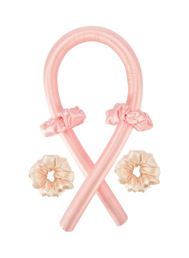 NIBEMINENT No Heat Silk Curls Headband Pink - Image 1