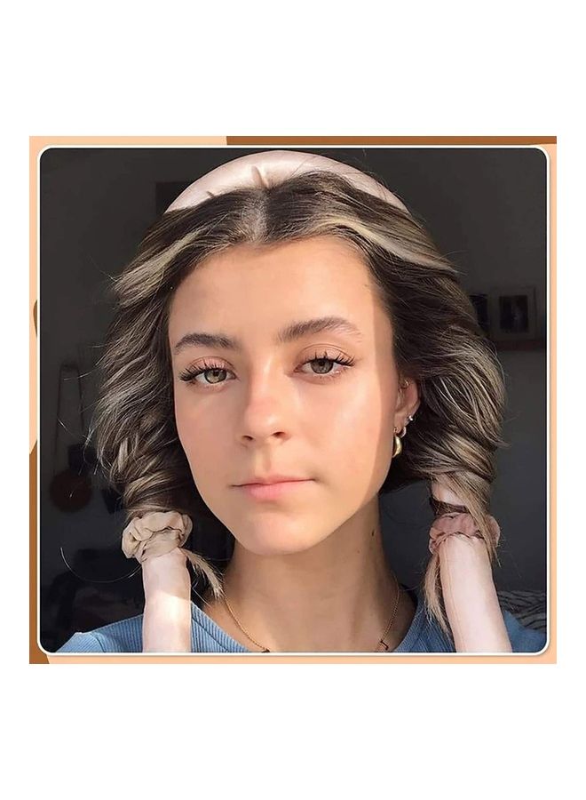 NIBEMINENT No Heat Silk Curls Headband Pink - Image 3