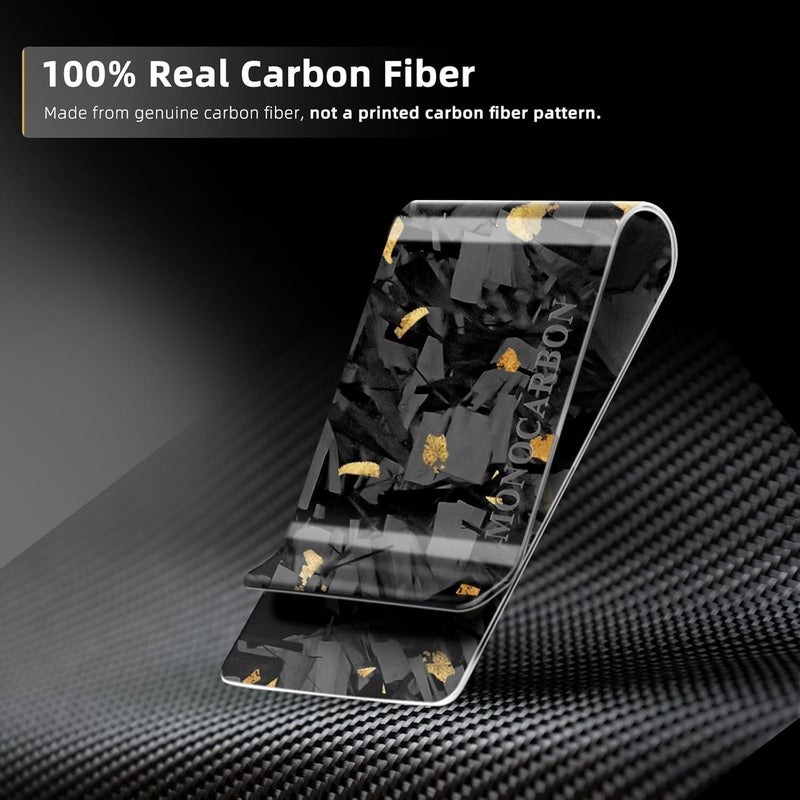 MONOCARBON Carbon-Fiber-Money-Clip-for-Men, Minimalist-Money-Holder for Cash, High Elastic Carbon-Fiber-Wallet, Slim and Durable - Image 4