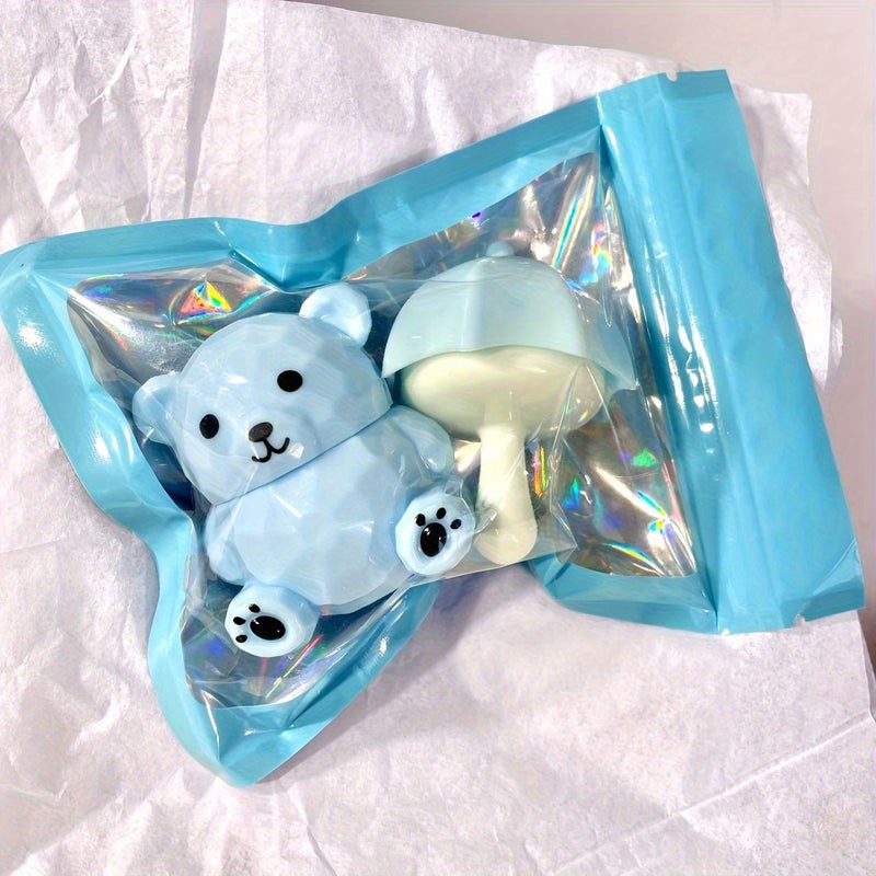 Moisturizing Lip Balm 3D Bear Mini Umbrella Design Rose Red Set Of 2 - Image 4