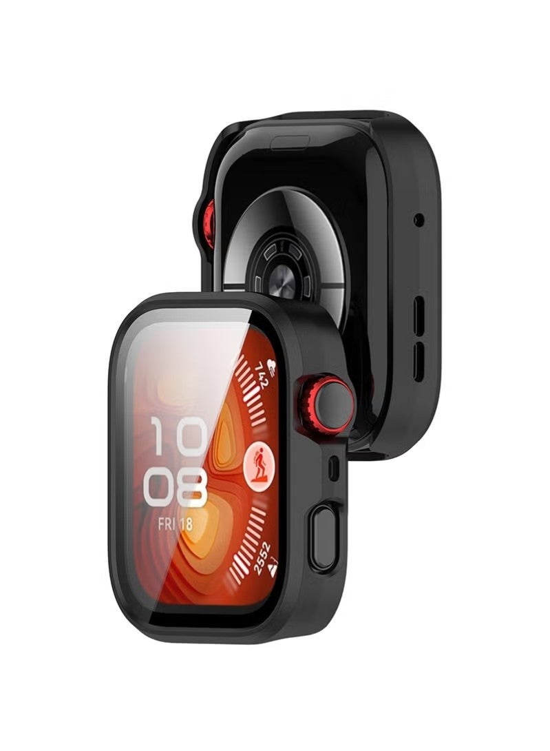 Compatible with Huawei Watch Fit 4 Pro Screen Protector Case, [Anti-Scratch] PC Frame Shell+Tempered Glass Replacement Protective Case for Huawei Watch Fit 4 Pro Accessories - Image 4