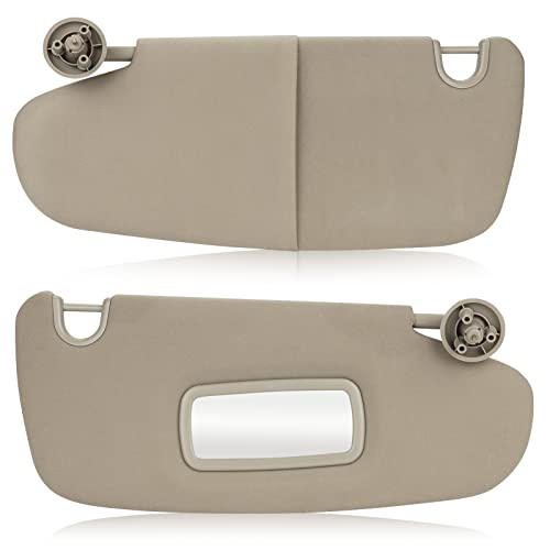 AEagle Left & Right Sun Visor for 2002-2009 Dodge Ram 1500 2500 3500, Driver & Passenger Side Beige Gray Sunvisor Replacement 1CT18TL2AA - Image 1