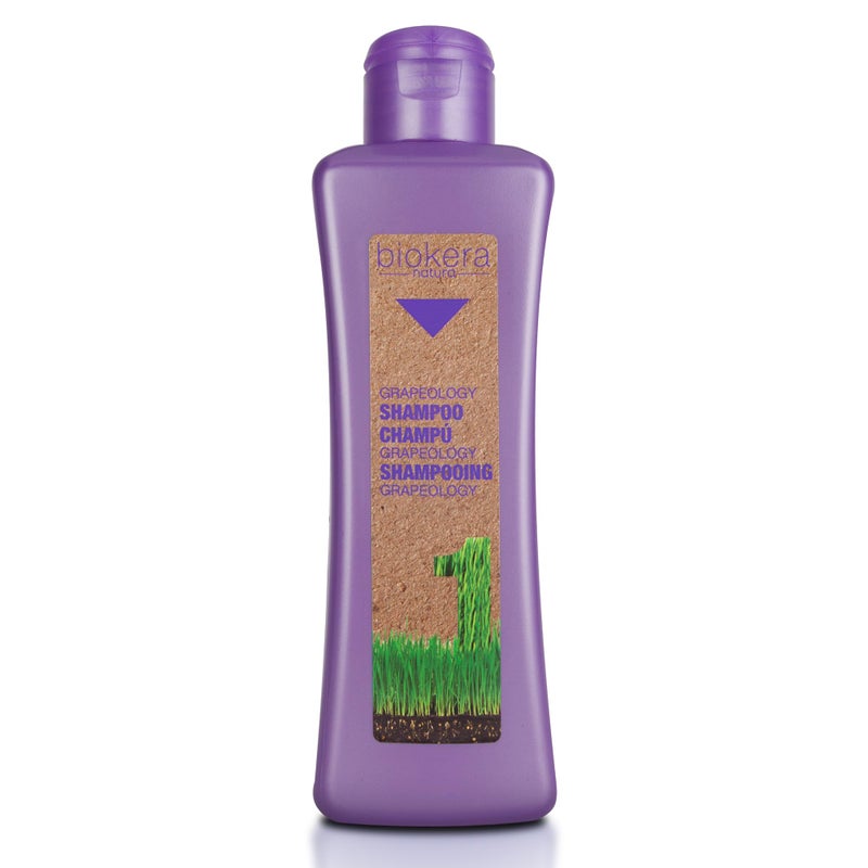 SALERM Shampoo for White or Bleached Hair Grapeology Biokera Natura Shampoo 300 ml With Grape Seed Oil Nourishes and Hydrates Hair Gentle Cleanse Prevents Color Oxidation