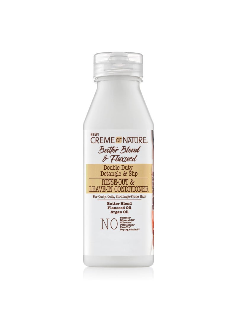 Creme of Nature Creme of Nature Leave In Conditioner Butter Blend Argan Oil Flaxseed Oil RinseOut LeaveIn 12 Oz 