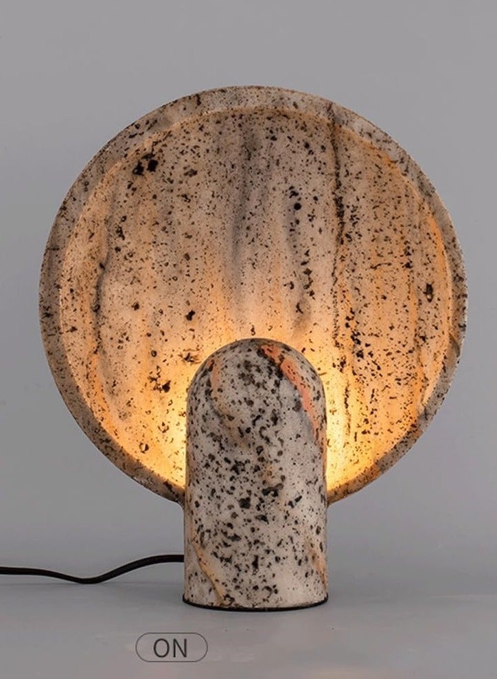 Tresor Natural Travertine Round eco-LED Lampshade for Living Room or Bedroom Decoration - Image 5
