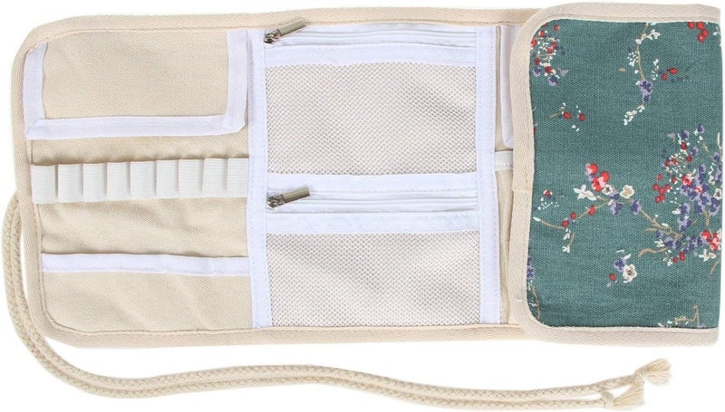 Teamoy Crochet Hook Case, Roll Bag Holder Organizer for Various Crochet Needles and Knitting Accessories, Plum Flowers - Image 5