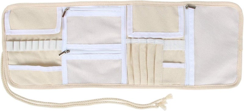Teamoy Crochet Hook Case, Roll Bag Holder Organizer for Various Crochet Needles and Knitting Accessories, Plum Flowers - Image 2