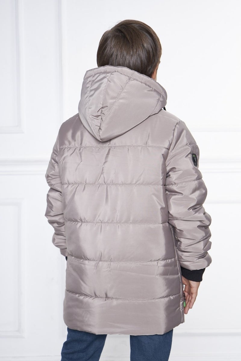 Sivaist Cream Boy Water and Windproof Thick Fur Inside Washable Coat & Overcoat  - Image 5