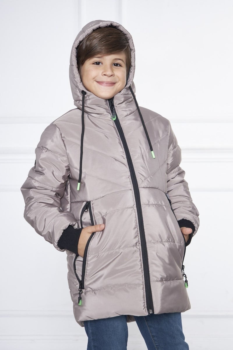 Sivaist Cream Boy Water and Windproof Thick Fur Inside Washable Coat & Overcoat  - Image 4