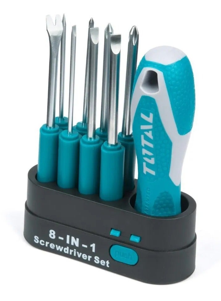 TOTAL Interchangeable Screwdriver Set 9 Pcs THT250906 - Image 1
