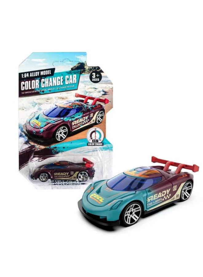 Color-changing Alloy Car Model In Water Color-changing Small Sports Car 1:64 Sliding Racing Boy Toy Car Manufacturers Wholesale-Color:Color Change Alloy Car (brown)  - Image 1