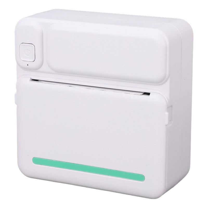 Portable Thermal Printer with 10 Rolls Adhesive Print Paper Black and White Inkless Printer for Label Receipt Study Notes - Image 2