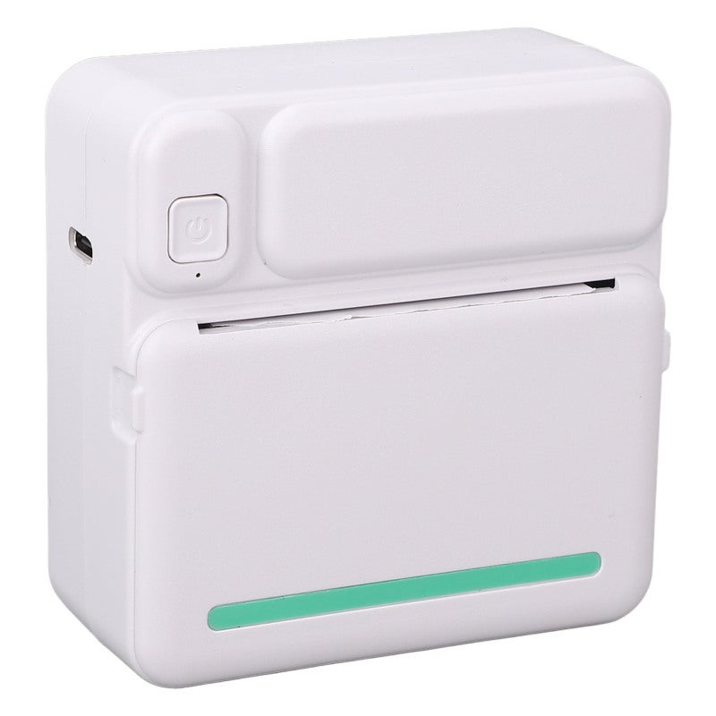 Portable Thermal Printer with 10 Rolls Adhesive Print Paper Black and White Inkless Printer for Label Receipt Study Notes - Image 3