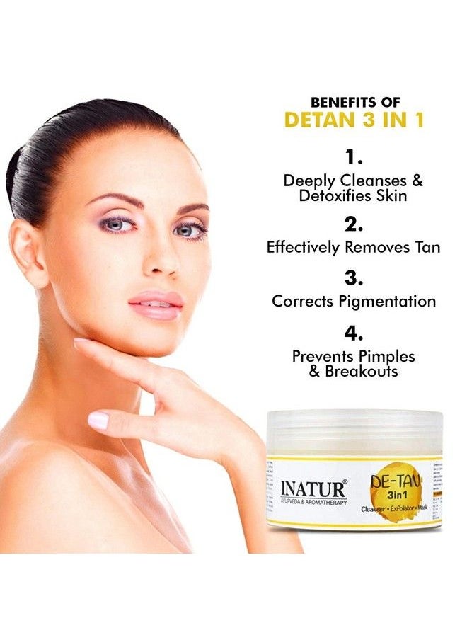 INATUR Detan Scrub; 3 In1 Cleanser Exfoliator Mask; Tan Removal; Brightening & Dead Cell Removal; Enriched With Real Fruits Extracts; For Face & Body; All Skin Type; 200G  - Image 4