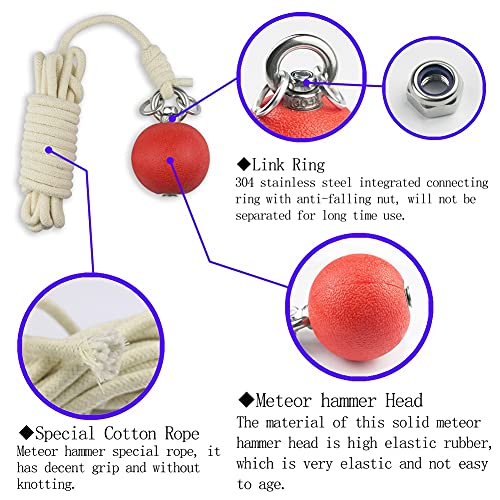 PHYSKOW Rubber Meteor Hammer for Beginners Exercise Ball Chinese Kungfu Traditional Martial Arts Soft Equipment (Rubber Meteor Hammer) - Image 2