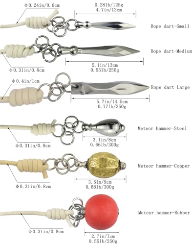 PHYSKOW Rubber Meteor Hammer for Beginners Exercise Ball Chinese Kungfu Traditional Martial Arts Soft Equipment (Rubber Meteor Hammer) - Image 3