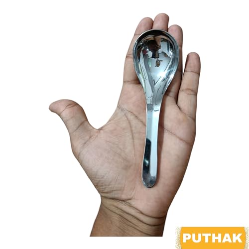 Puthak Stainless Steel Dinner Children Adult Deepen Thickened Soup Spoon, 6-Pack, Silver - Image 4