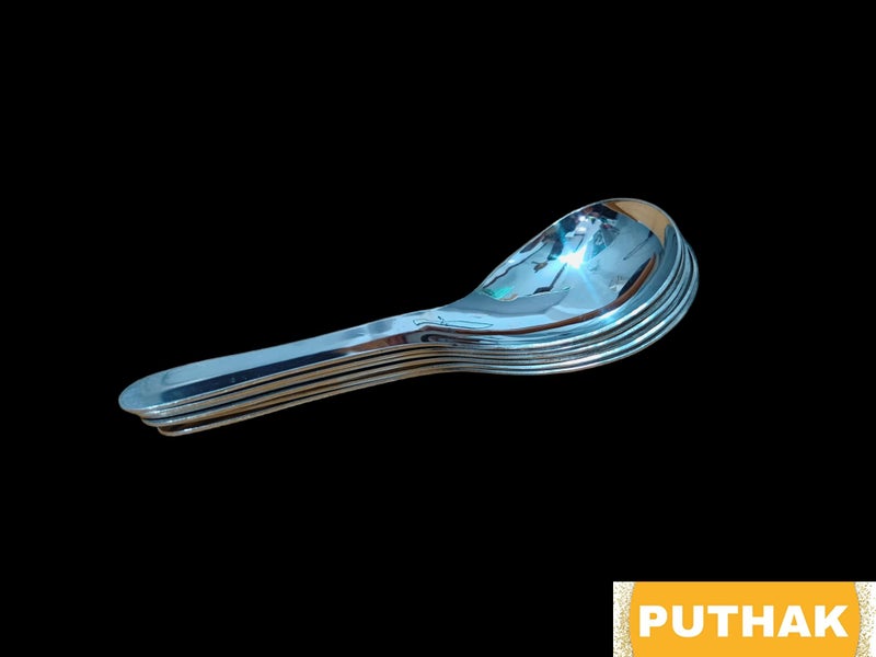 Puthak Stainless Steel Dinner Children Adult Deepen Thickened Soup Spoon, 6-Pack, Silver - Image 2